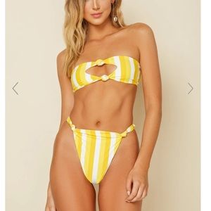 swimsuit dipping daisy high waisted tie top
